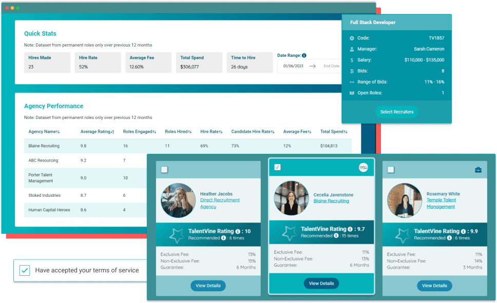 TalentVine Vendor Management System Preview